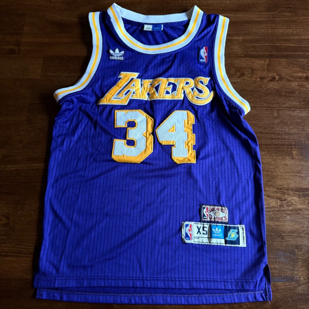 Adidas Los Angeles Lakers Shaquille O'Neal 34 Hardwood Classics Jersey XS Purple